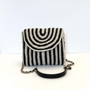 Chic Striped Crochet Shoulder Bag