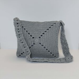 Shimmering Gray Crossbody Bag