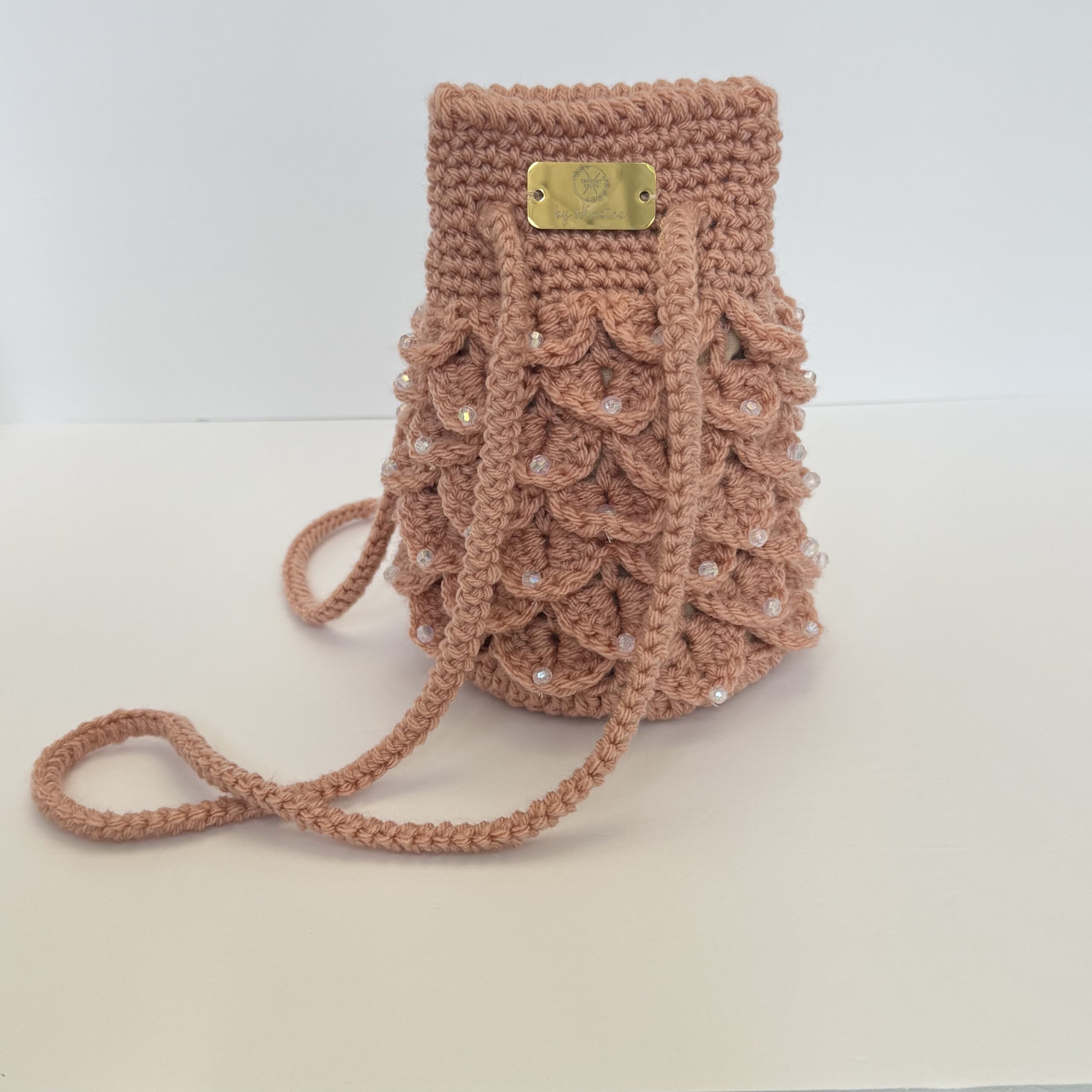 Whimsical Peach Crochet Bag