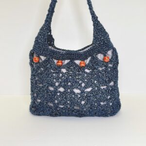 Azure Lacy Crochet Hobo Bag