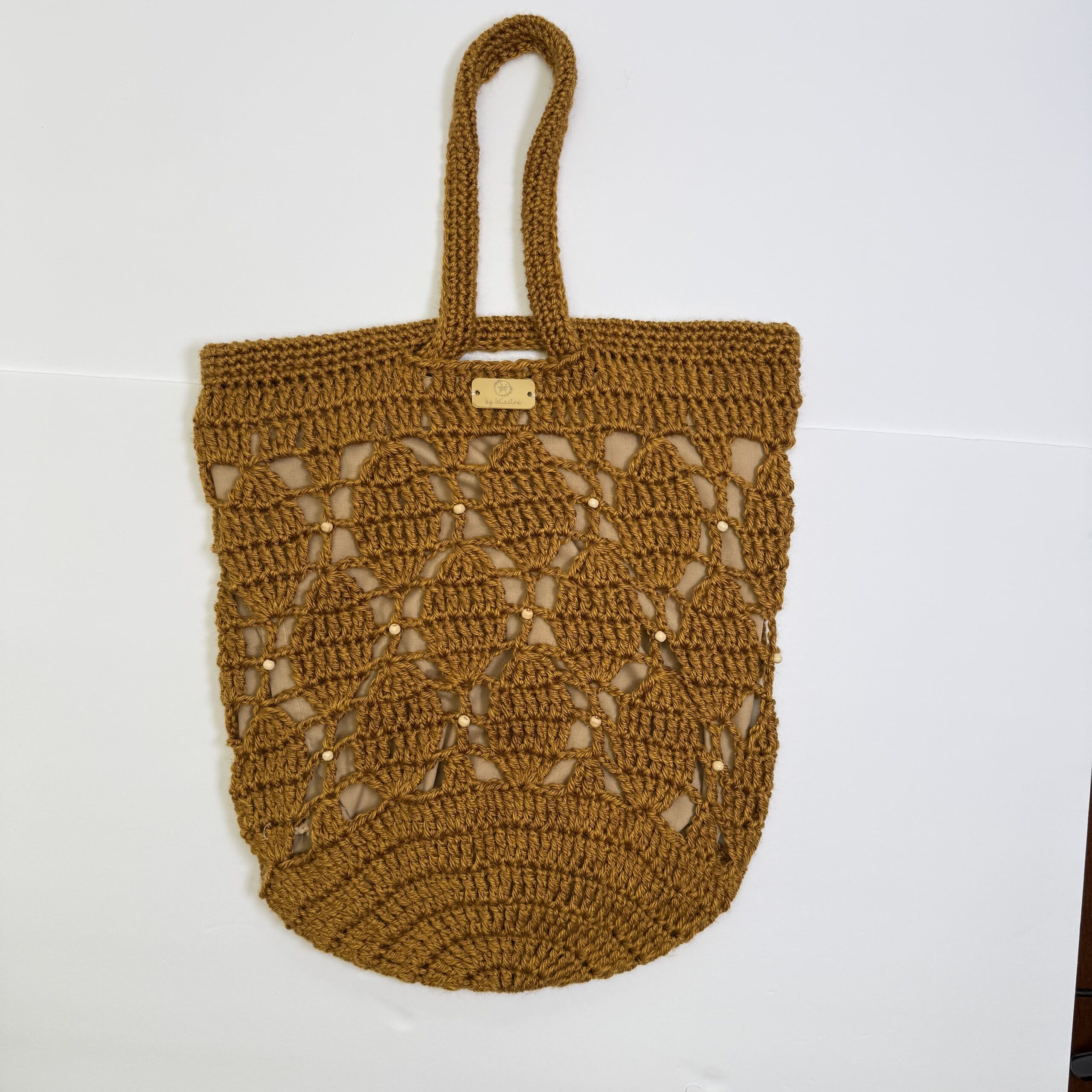 Warm Mustard Crochet Market Tote