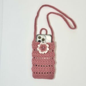 Crochet Phone Bag with Flower