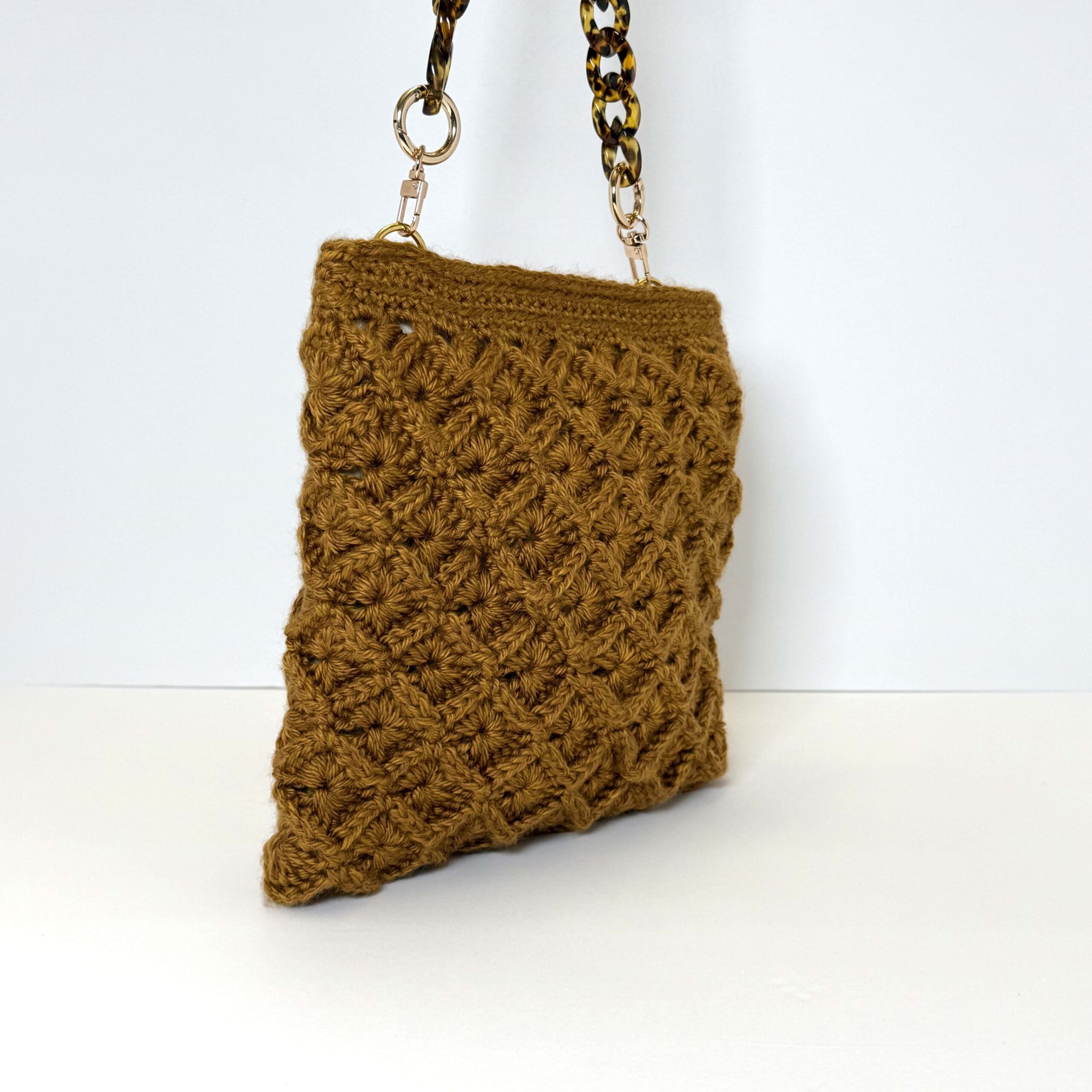 Mustard Bag with Leopard Strap