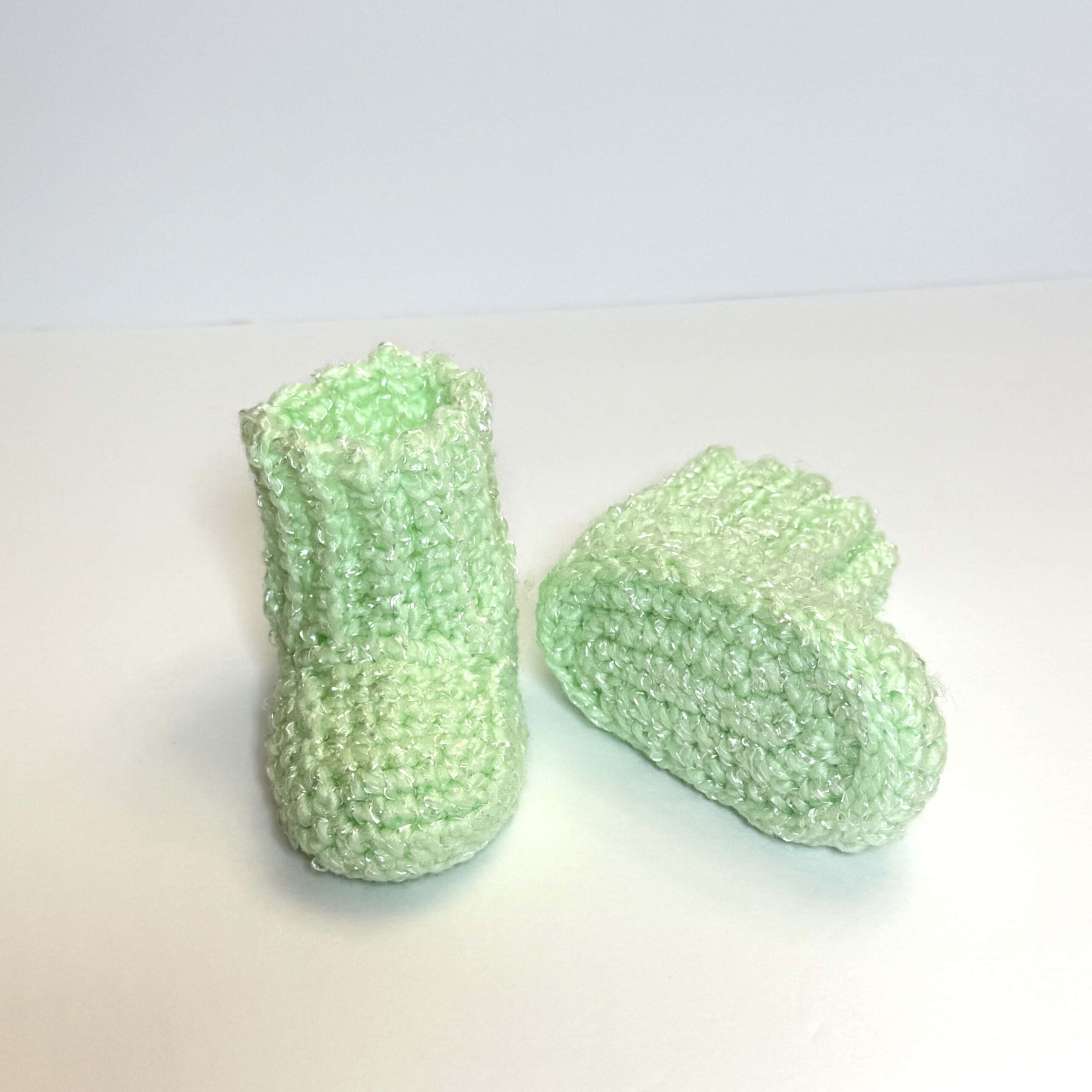 Mint Green Crochet Baby Boots