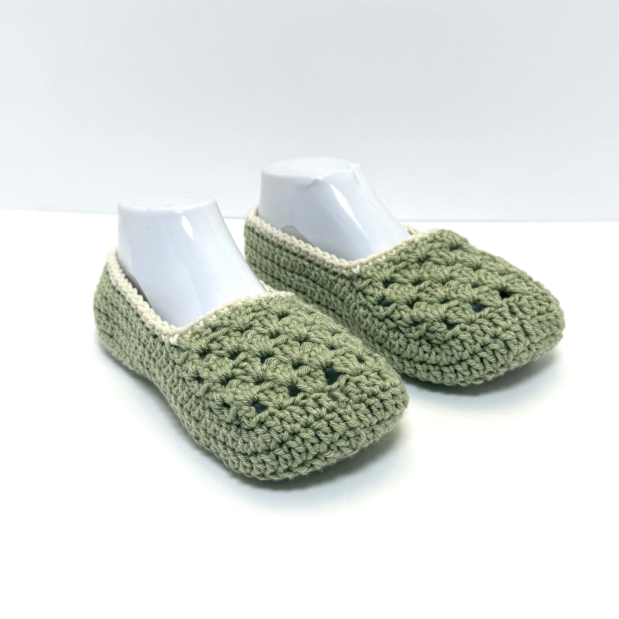 Sage Crochet Slippers with Grip