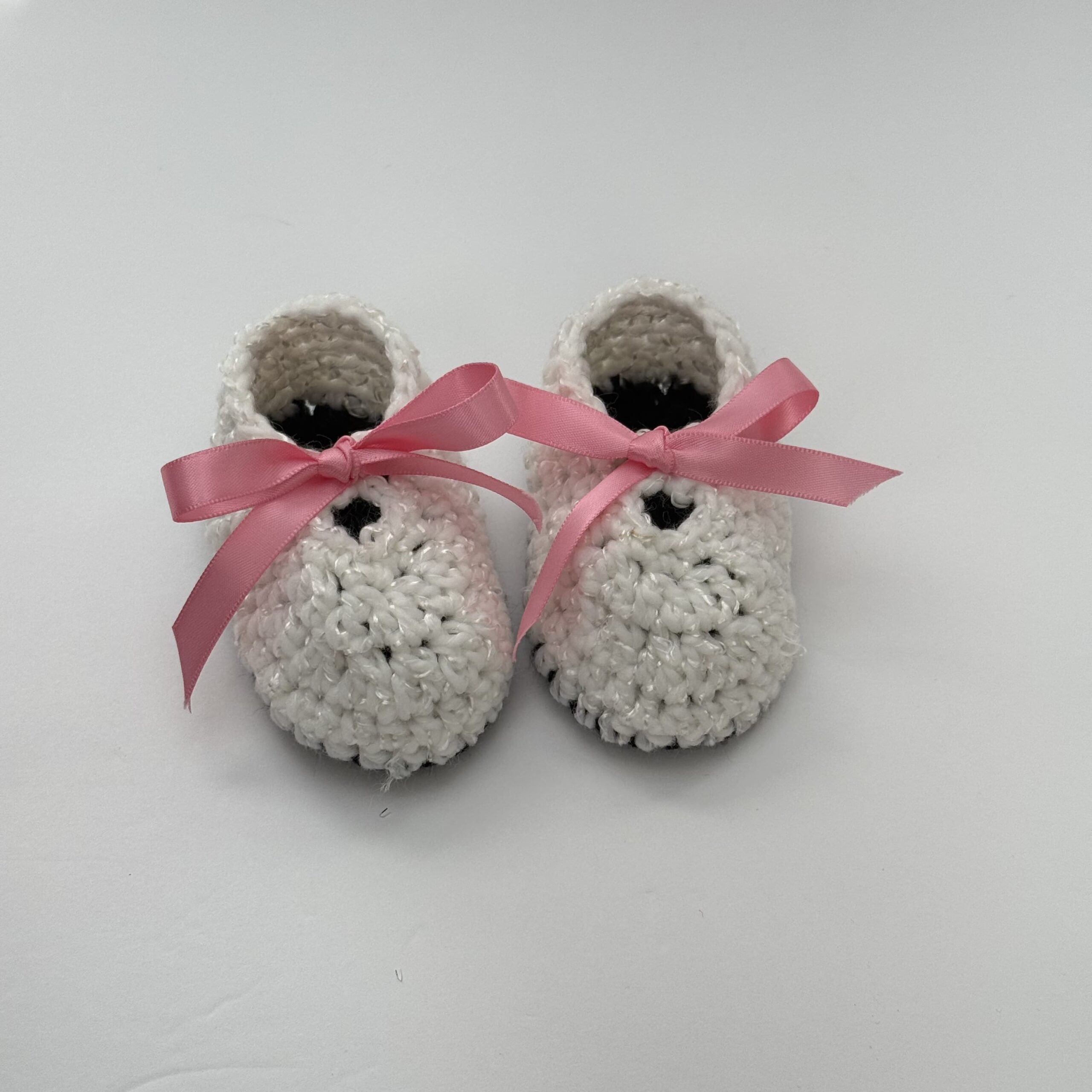 Crochet Baby Tap Shoes Pink Bow
