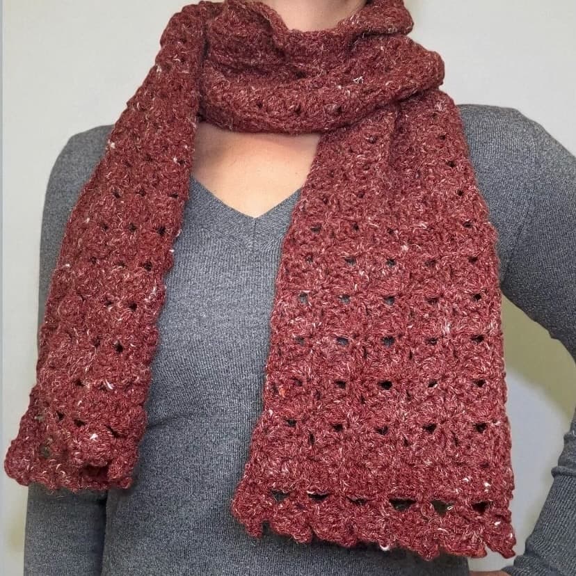 Handmade Rustic Crochet Scarf