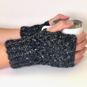 Arrow Stitch Crochet Fingerless Gloves