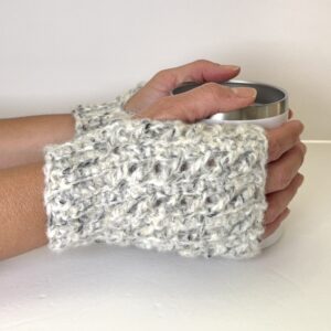 Speckled Crochet Fingerless Gloves