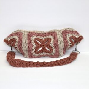 Dusty Rose Crochet Boho Bag
