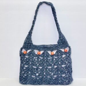 Azure Lacy Crochet Hobo Bag