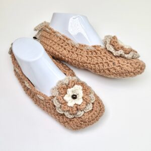 Floral Crochet Pull String Slippers