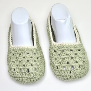 Sage Crochet Slippers with Grip