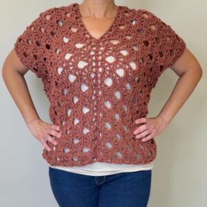 Spice Fan Openwork Crochet Top